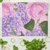 Hydrangea und Torfmuster Geschirrtuch (Gefaltet)