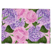 Hydrangea und Torfmuster Große Geschenktüte (Rückseite)