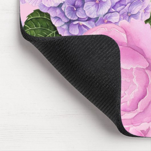 Hydrangea und Torfmuster Mousepad (Ecke)