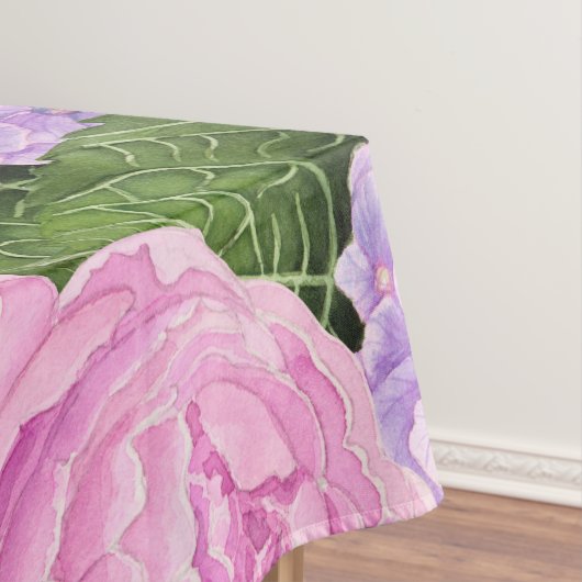 Hydrangea und Torfmuster Tischdecke (Beispiel)