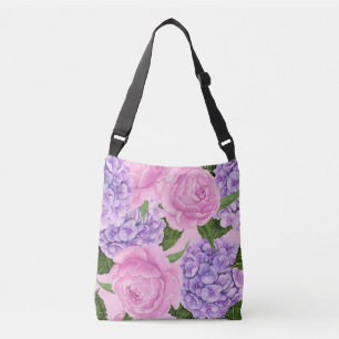 Hydrangea und Torfmuster Tragetaschen Mit Langen Trägern