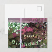 Hydrangea unter Sunshade Happy Birthday Postcard Postkarte (Vorne/Hinten)