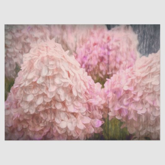 Hydrangea Vintag Blush Pink Blumenholz Decoupage Seidenpapier (Vorderseite)
