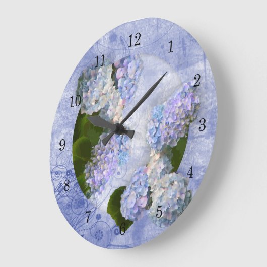 Hydrangea Wall Clock Große Wanduhr (Winkel)