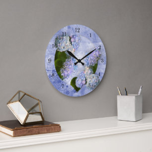 Hydrangea Wall Clock Große Wanduhr