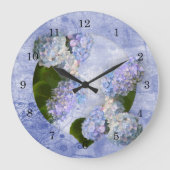 Hydrangea Wall Clock Große Wanduhr (Vorderseite)