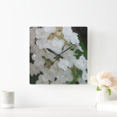 Hydrangea Wall Clock Quadratische Wanduhr (Zuhause)