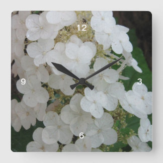 Hydrangea Wall Clock Quadratische Wanduhr