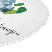 Hydrangea Wassercolor Schneidebrett (Ecke)