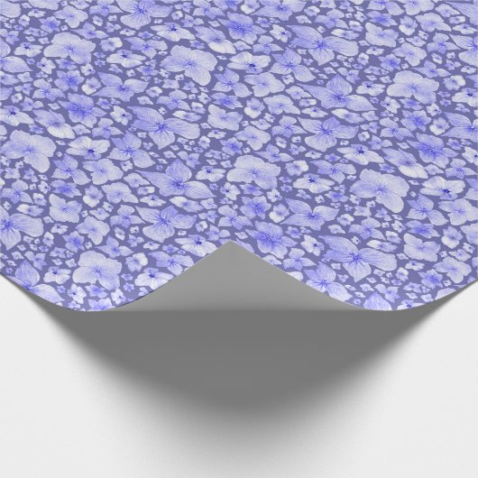 Hydrangea Wasserfarbe Blumenmuster Geschenkpapier (Ecke)