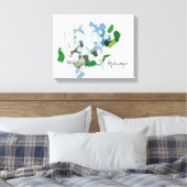 Hydrangea Wasserfarbe Canvas Print Leinwanddruck (Insitu (Schlafzimmer))