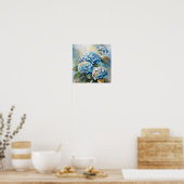 Hydrangea Wasserfarben Kunst drucken Poster (Küche)