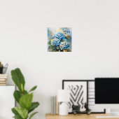 Hydrangea Wasserfarben Kunst drucken Poster (Heimbüro)