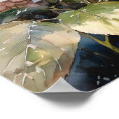 Hydrangea Wasserfarben Kunst drucken Poster (Ecke)