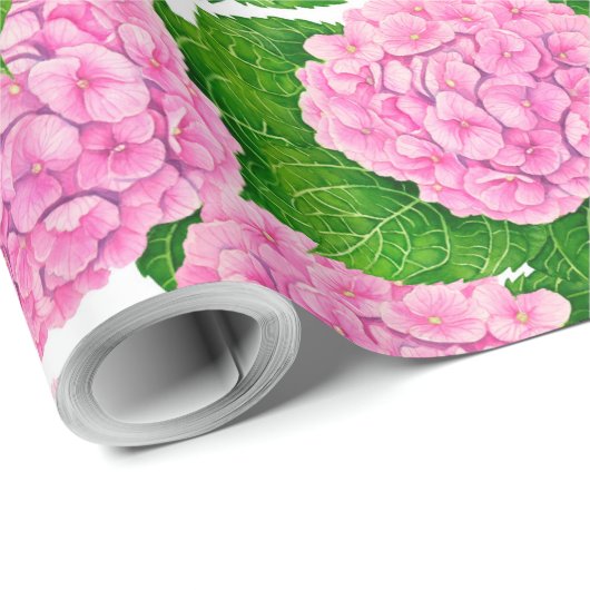 Hydrangea-Wasserfarben-Verpackungspapier Geschenkpapier (Rolleneckpunkt)