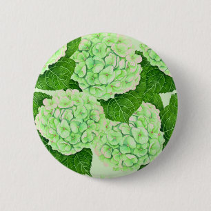 Hydrangea-Wasserfarbenmuster Button