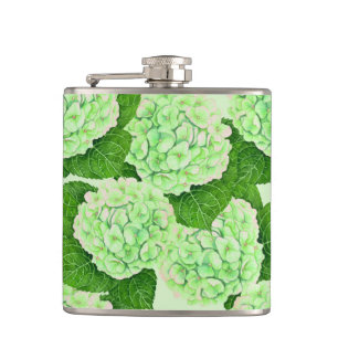 Hydrangea-Wasserfarbenmuster Flachmann