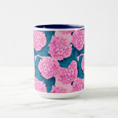 Hydrangea-Wasserfarbenmuster, rosa und blau Tasse (Zentrum)