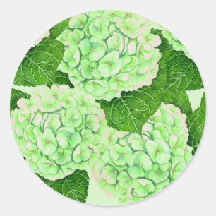 Hydrangea-Wasserfarbenmuster Runder Aufkleber