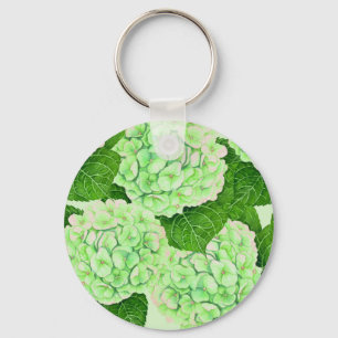 Hydrangea-Wasserfarbenmuster Schlüsselanhänger