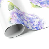 Hydrangea Wasserfarbmuster Geschenkpapier (Rolleneckpunkt)