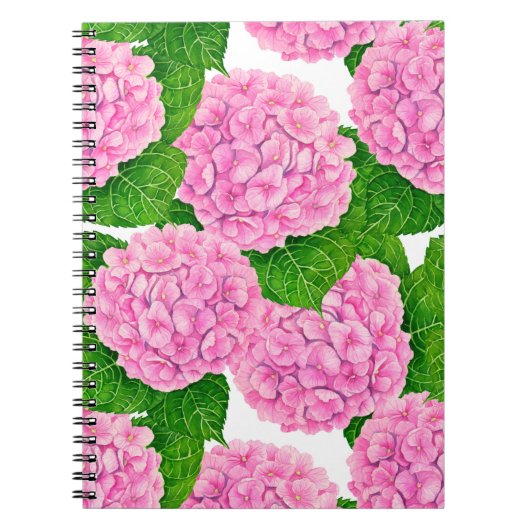Hydrangea-Wasserfarbmuster Notizblock (Vorderseite)