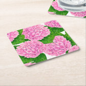 Hydrangea-Wasserfarbmuster Rechteckiger Pappuntersetzer (angewinkelt)