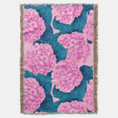 Hydrangea-Wasserfarbmuster, rosa und blau Decke (Vorderseite Vertikal)