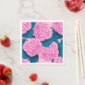 Hydrangea-Wasserfarbmuster, rosa und blau Serviette (Beispiel)