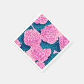 Hydrangea-Wasserfarbmuster, rosa und blau Serviette (Ecke)