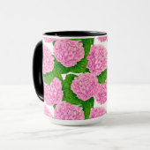 Hydrangea Wasserfarbmuster Tasse (Vorderseite Links)