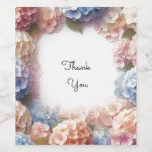 Hydrangea Watercolor Vielen Dank Weinetikett (Einzelnes Label)