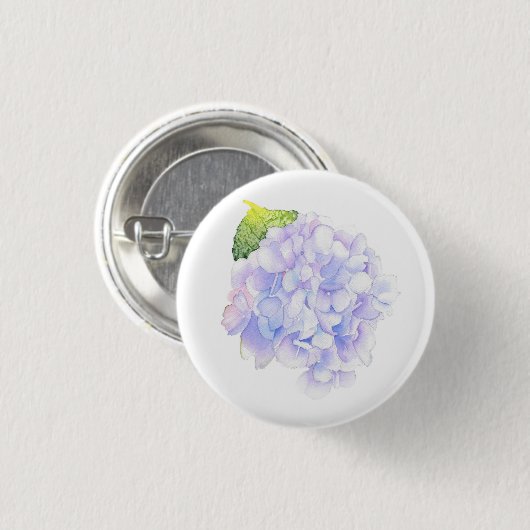 Hydrangea Watercolor Vignette Button (Vorne & Hinten)