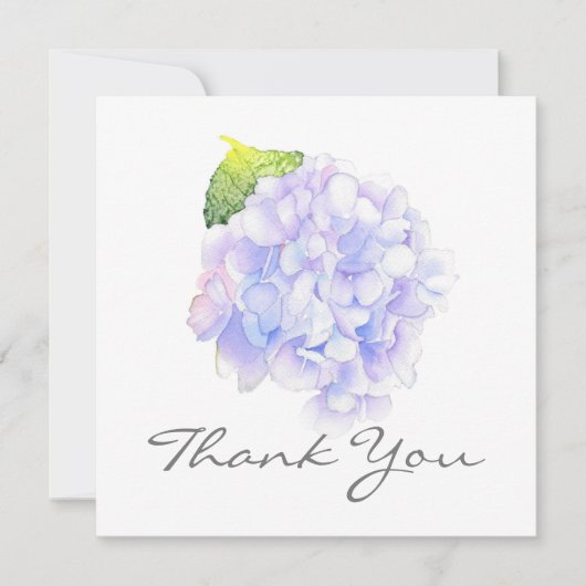 Hydrangea Watercolor Vignette Dankeschön-Karte Dankeskarte (Vorderseite)