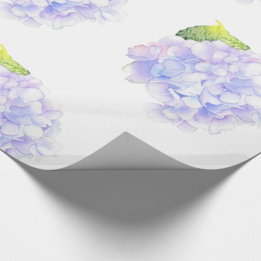 Hydrangea Watercolor Vignette Muster Geschenkpapier (Ecke)