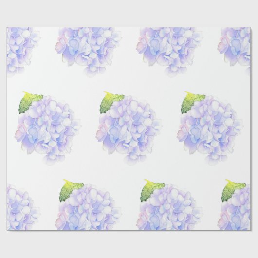 Hydrangea Watercolor Vignette Muster Geschenkpapier (Flach)