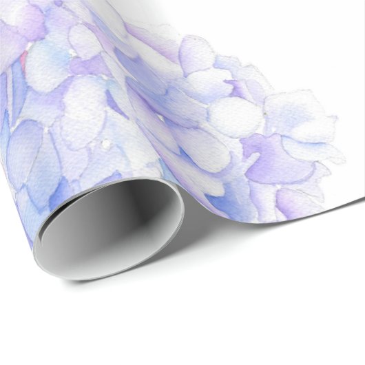 Hydrangea Watercolor Vignette Muster Geschenkpapier (Rolleneckpunkt)