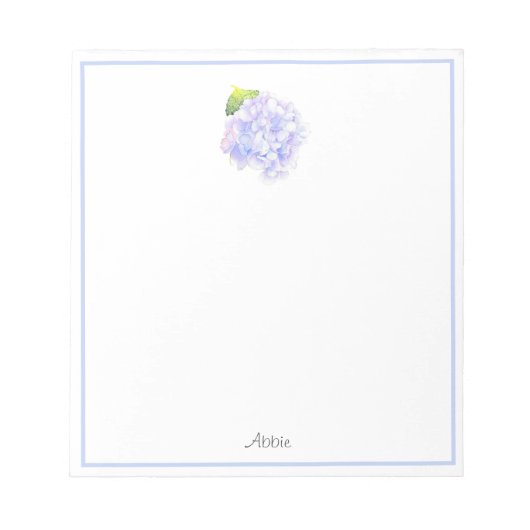 Hydrangea Watercolor Vignette Notizblock (Vorderseite)