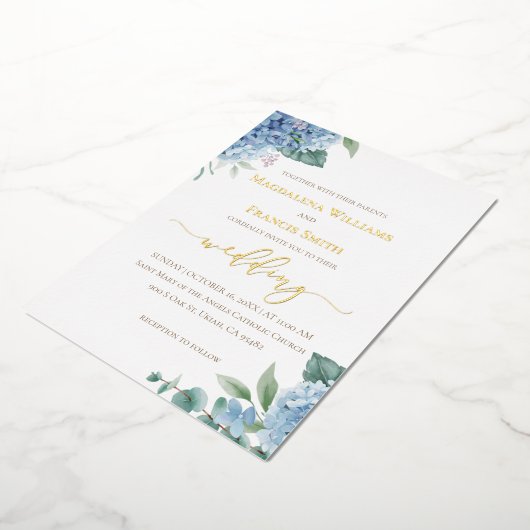Hydrangea watercolor | wedding Invitation Folieneinladung (Gedreht)