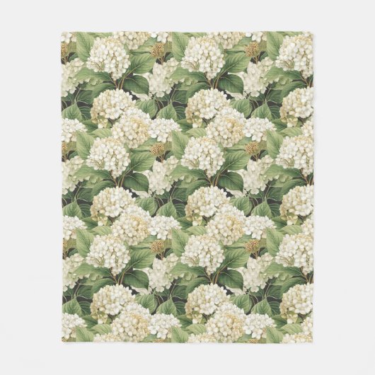 Hydrangea watercolour floral Boho retro flowers Fleecedecke (Vorderseite)
