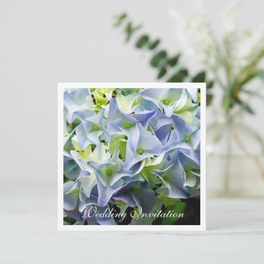 Hydrangea Wedding Einladung (Stehend Vorderseite)