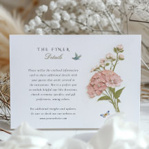 Hydrangea Wedding Information Card Vintag