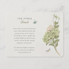 Hydrangea Wedding Information Card Vintag Begleitkarte
