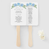 Hydrangea Wedding Program Fans Fächer (Vorne und Hinten)