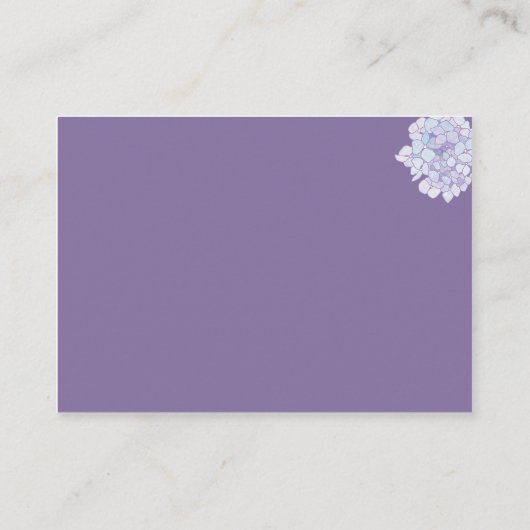 Hydrangea Wedding Reception Begleitkarte (Rückseite)