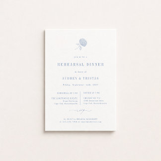 HYDRANGEA Wedding Rehearsal Dinner Ankündigung