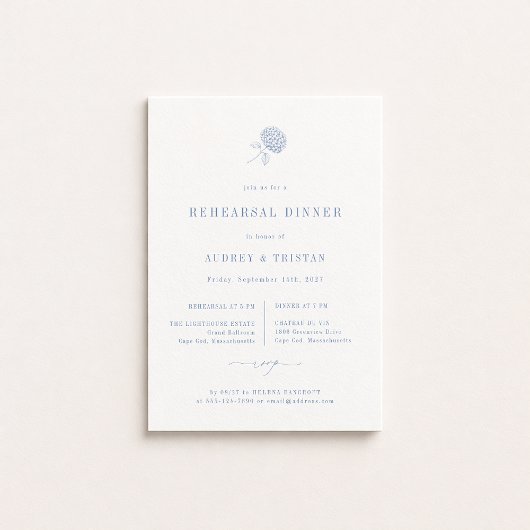 HYDRANGEA Wedding Rehearsal Dinner Ankündigung
