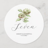 Hydrangea Wedding Round Table Number Einladung (Vorderseite)