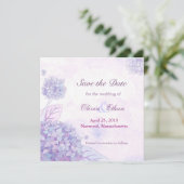 Hydrangea Wedding Save the Date (Stehend Vorderseite)