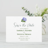 Hydrangea Wedding Save the Date Cards (Stehend Vorderseite)